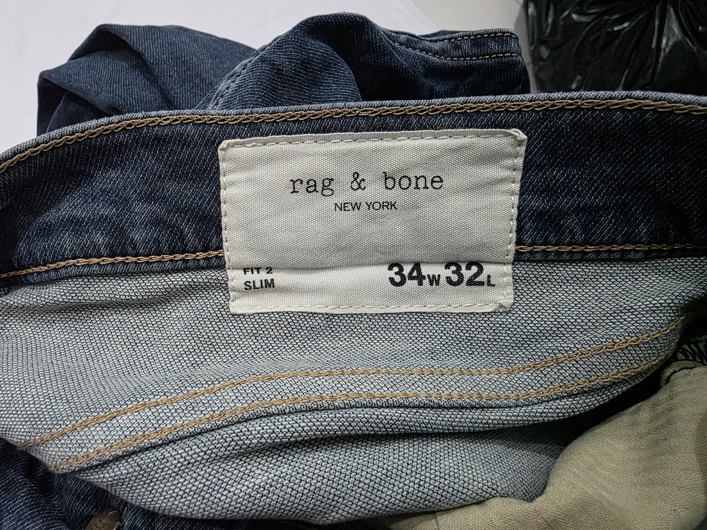 Pantalon Slimfit Rag And Bone 34x32 Azul (Usado)