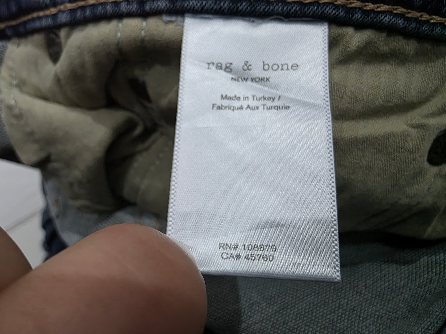 Pantalon Slimfit Rag And Bone 34x32 Azul (Usado)