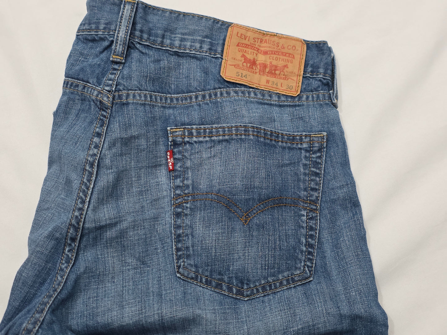 Pantalon Recto Levis 514 34x30 Azul (Usado)