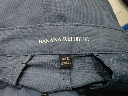Pantalon Slim Fit Banana Republic 34x32 Azul Metalico (Usado)