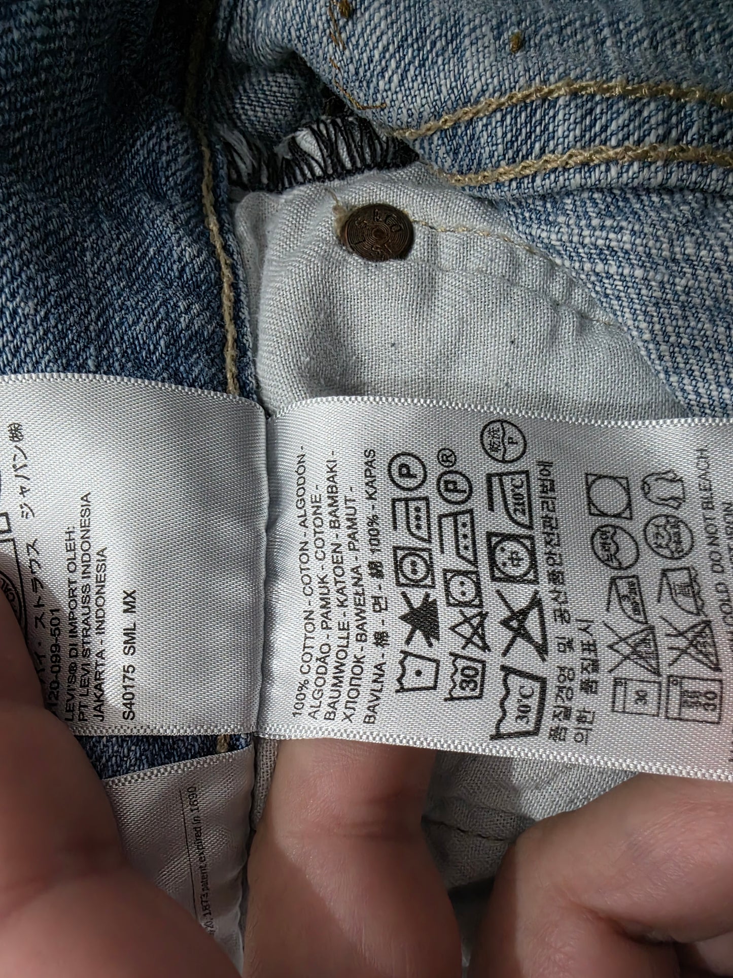 Pantalon Slimfit Levis 511 34x30 Azul Claro (Usado)