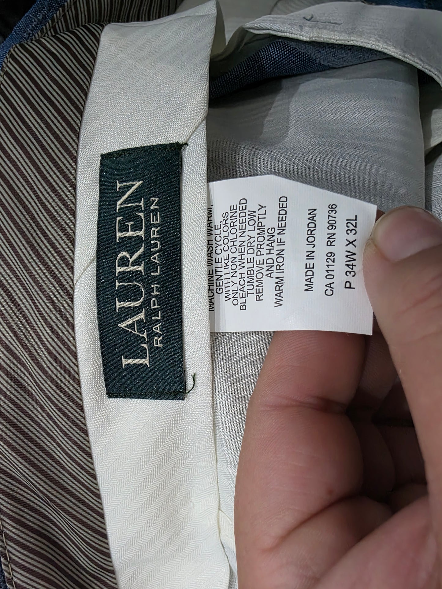Pantalon De Vestir Ralph Lauren 34x32 Azul (Usado)