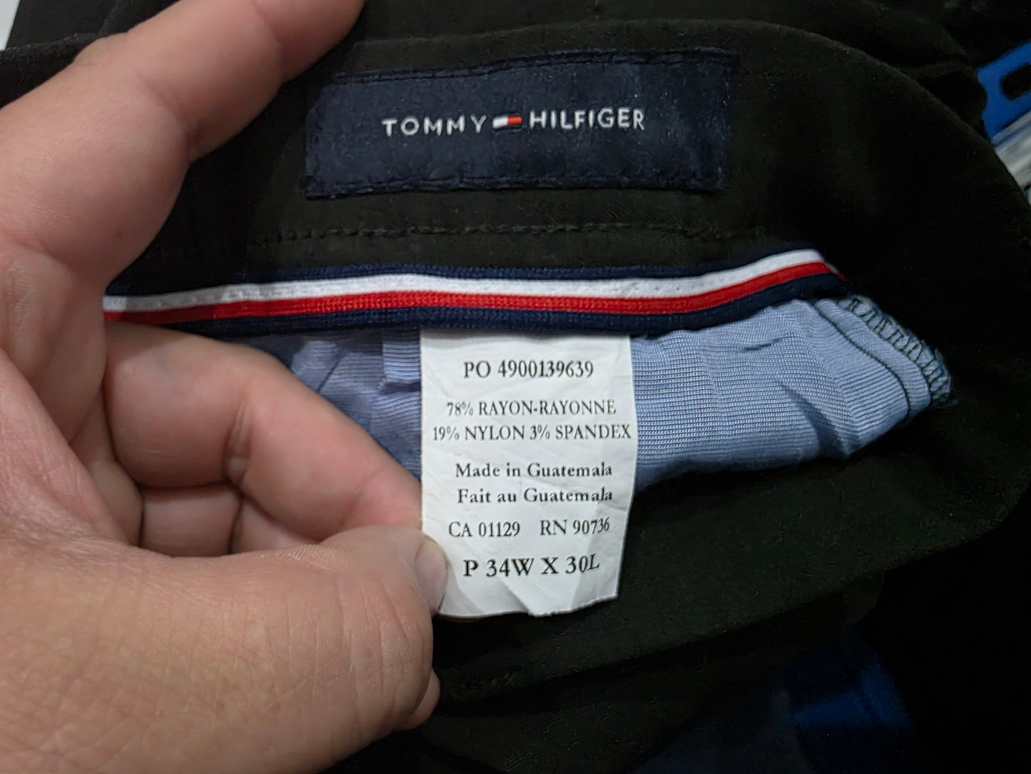 Pantalon Slimfit Strech Tommy Hilfiger 34x30 Verde (Usado)