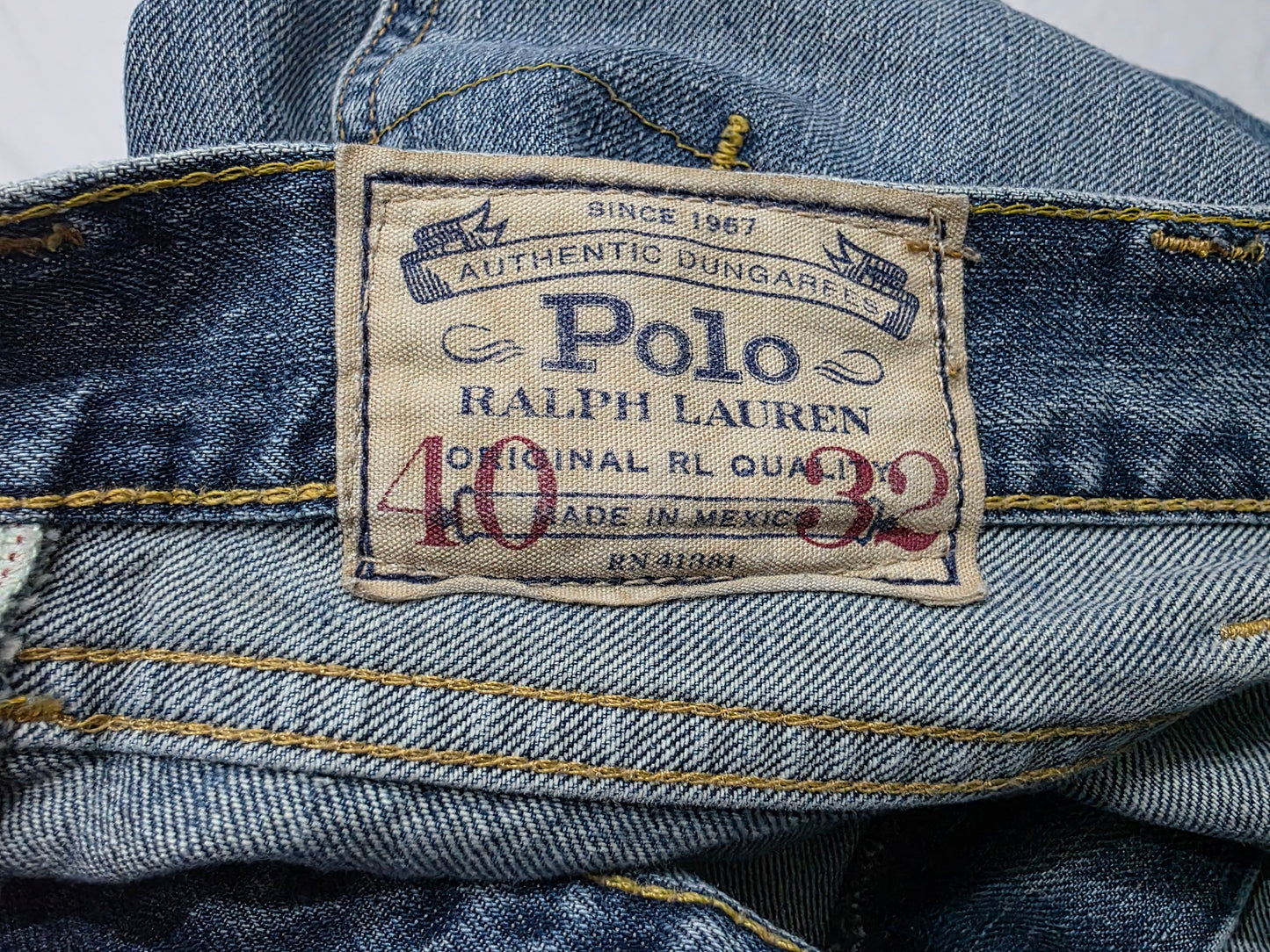 Pantalon Recto Relaxed Ralph Lauren 40x32 Azul (Usado)