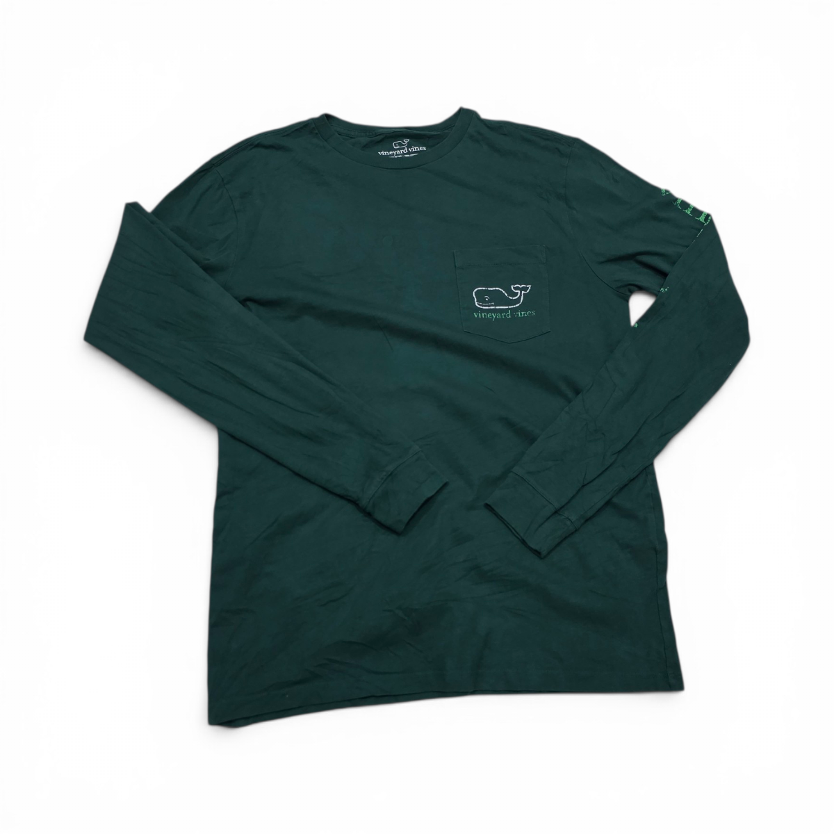 Playera Manga Larga Vineyard Vines Xchico Xs Verde (Usado)