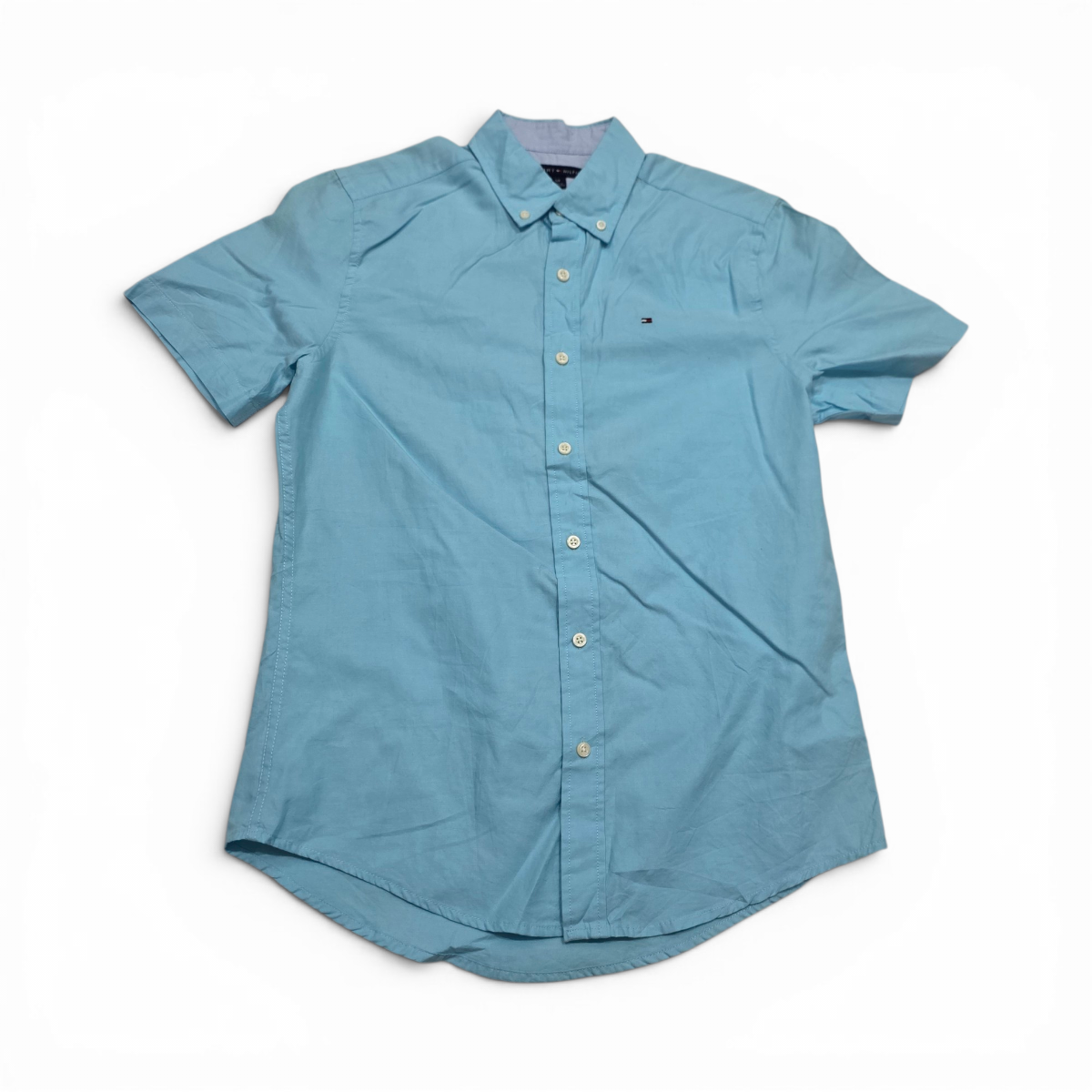 Camisa Manga Corta Tommy Hilfiger Chica S Azul Agua (Usado)
