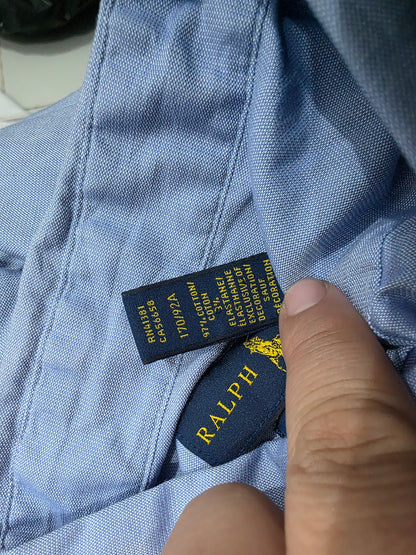 Camisa Slimfit Ralph Lauren Chico S Azul Pony Colores (Usado)