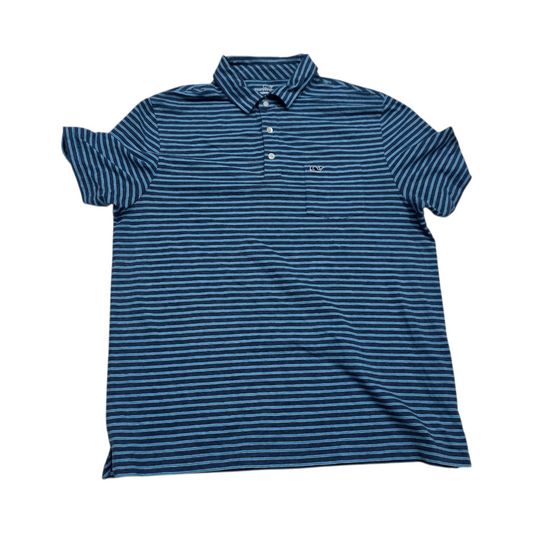 Playera Polo Vineyard Vines Mediana M Azul Lineas Azul Mediana