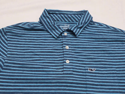 Playera Polo Vineyard Vines Mediana M Azul Lineas Azul Mediana