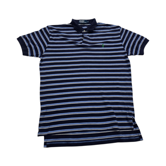 Playera Polo Ralph Lauren Mediana M Azul Lineas (Usado)