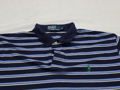 Playera Polo Ralph Lauren Mediana M Azul Lineas (Usado)