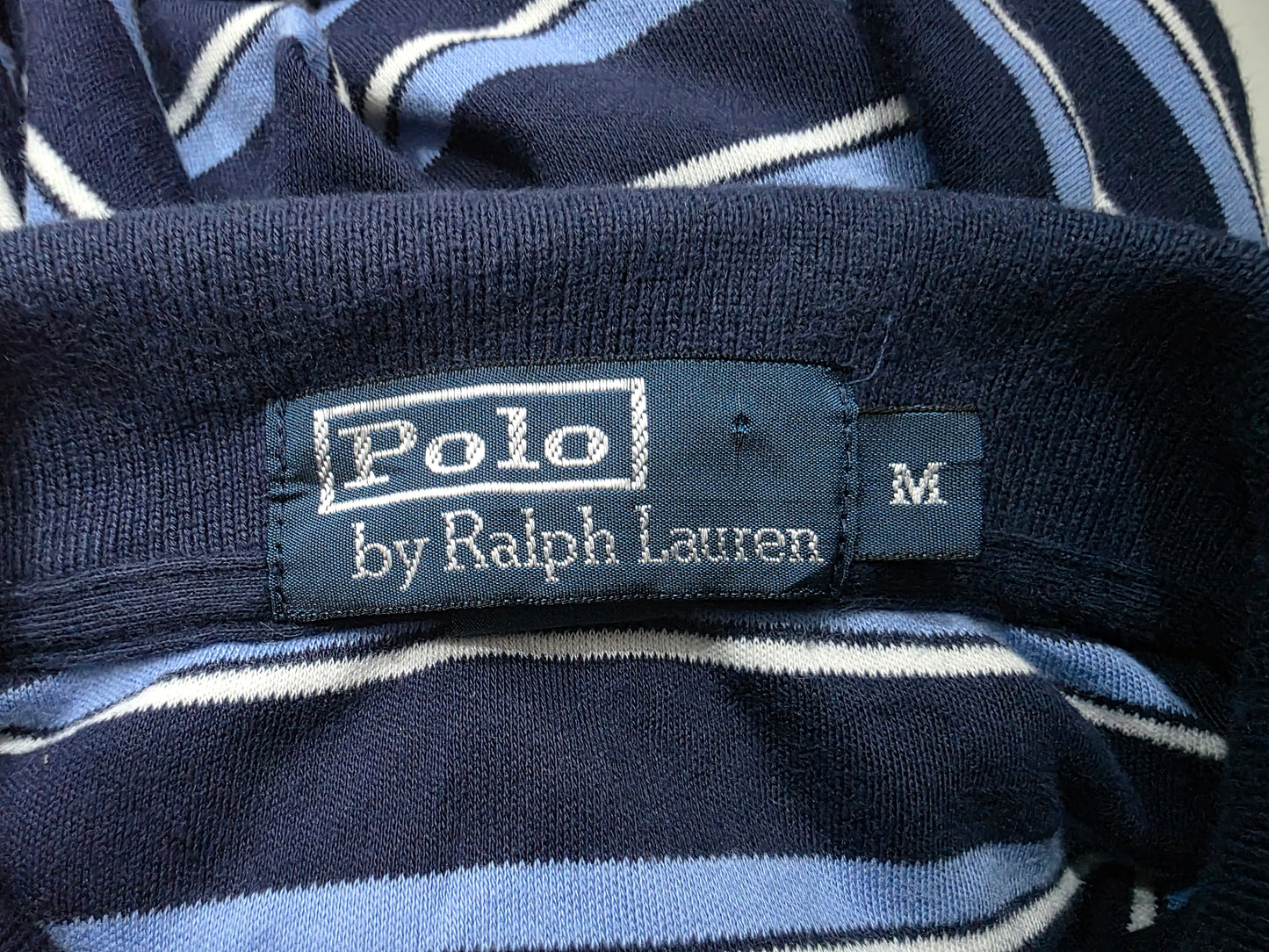 Playera Polo Ralph Lauren Mediana M Azul Lineas (Usado)