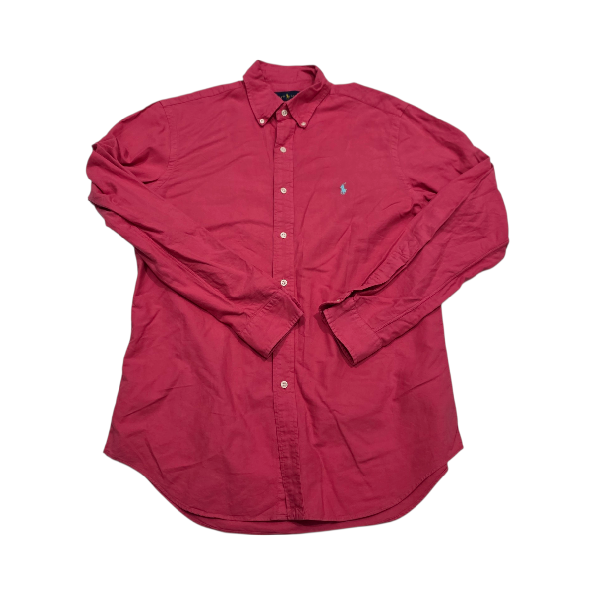 Camisa Ralph Lauren Mediana M Magenta Pony Azul (Usado)