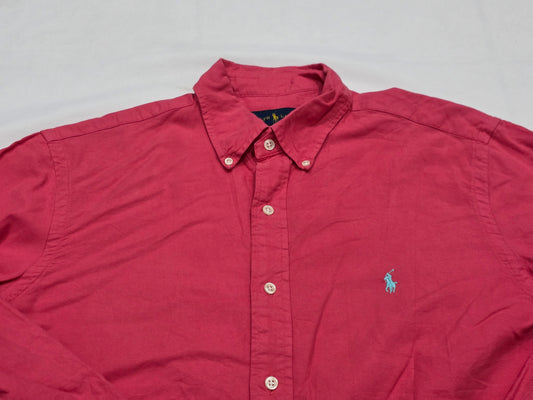Camisa Ralph Lauren Mediana M Magenta Pony Azul (Usado)