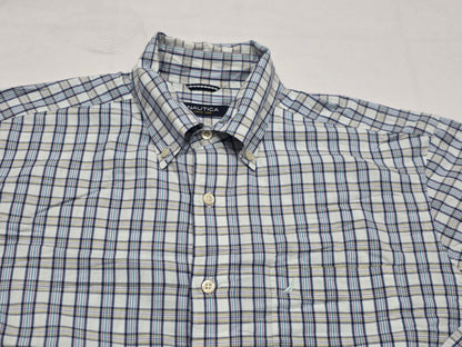 Camisa Nautica Mediana M Cuadro Blanco Azul (Usado)