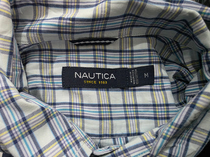 Camisa Nautica Mediana M Cuadro Blanco Azul (Usado)