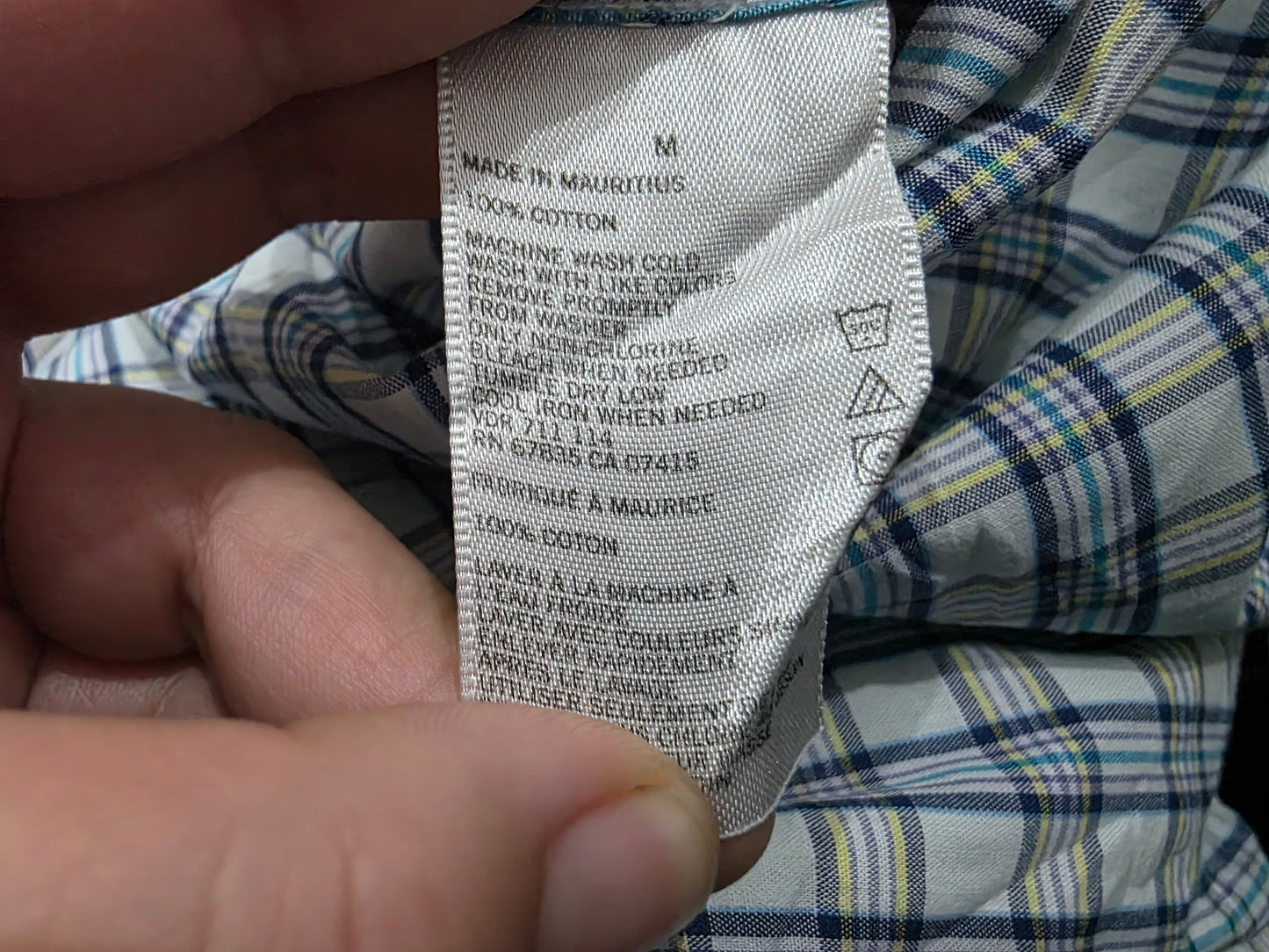 Camisa Nautica Mediana M Cuadro Blanco Azul (Usado)