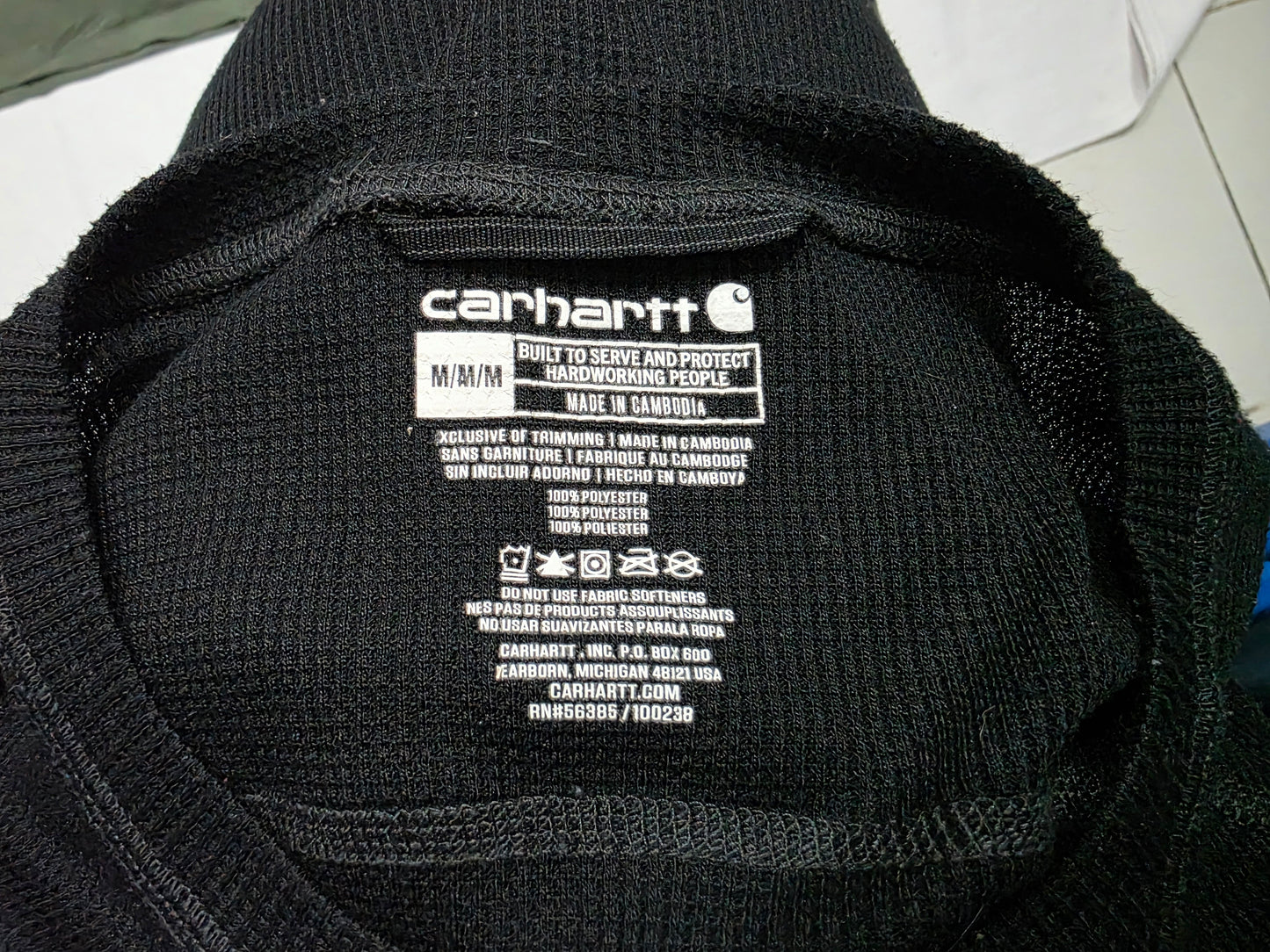 Playera Manga Larga Carhartt Mediana M Negro (Usado)