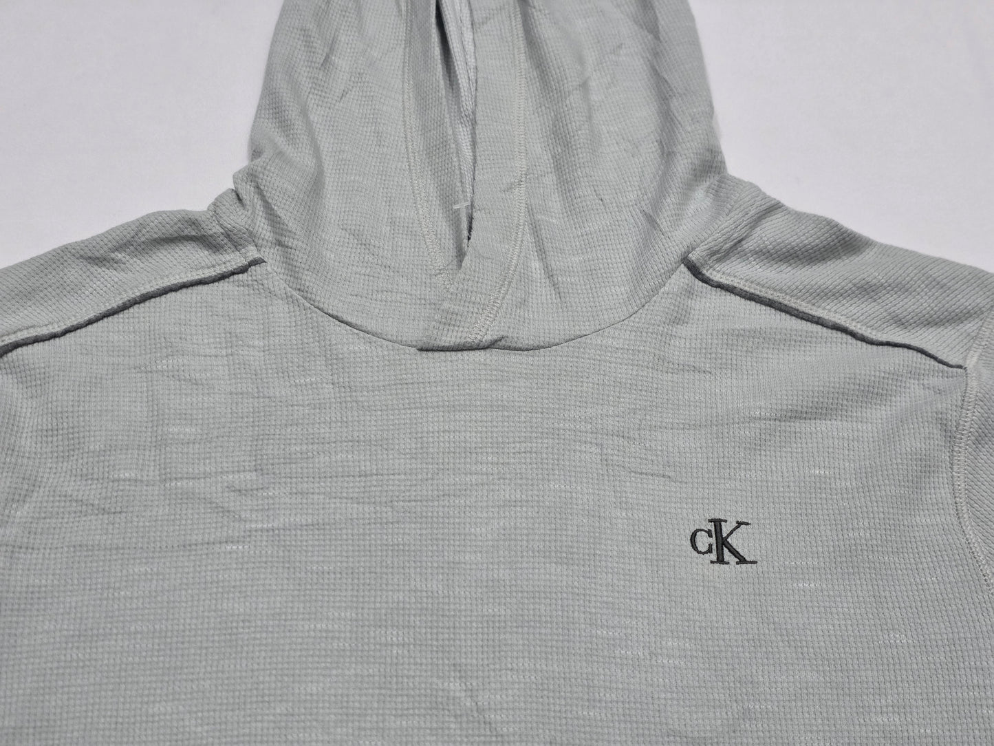 Playera Con Gorro Calvin Klein Mediana M Gris (NUEVO)