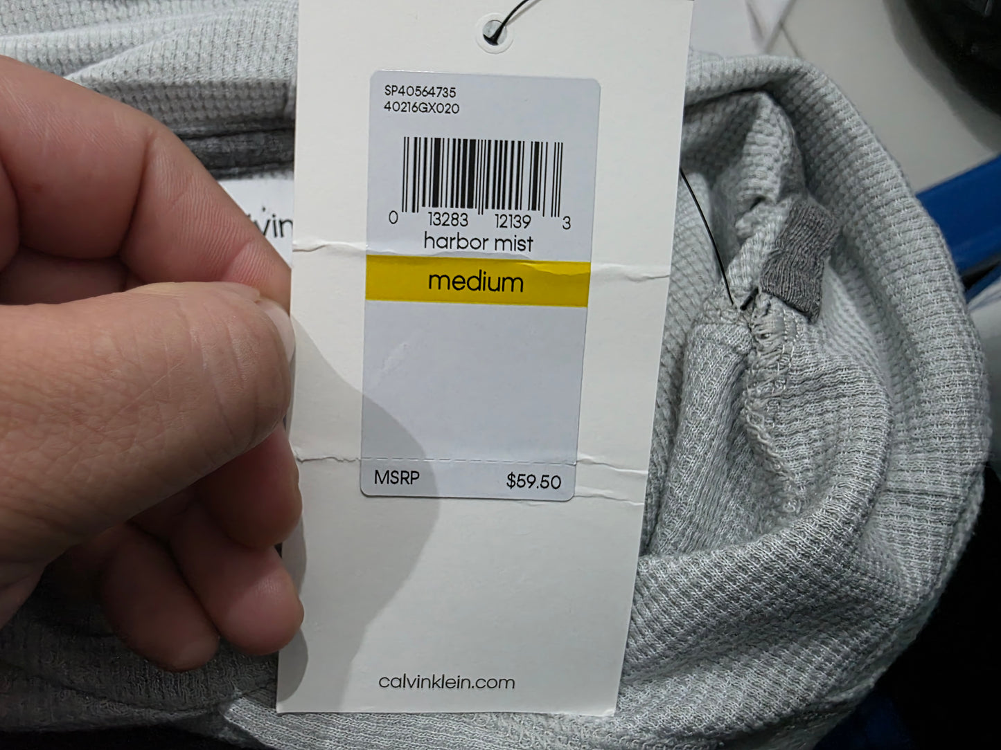 Playera Con Gorro Calvin Klein Mediana M Gris (NUEVO)