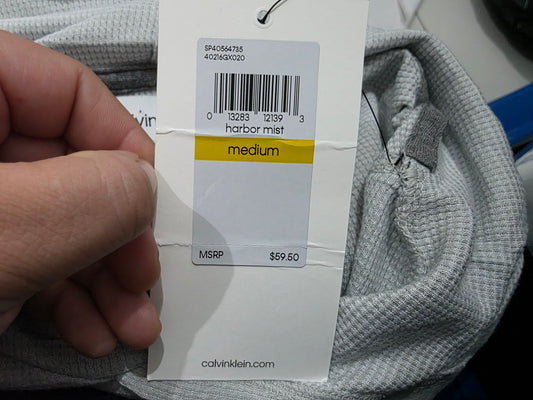 Playera Con Gorro Calvin Klein Mediana M Gris (NUEVO)