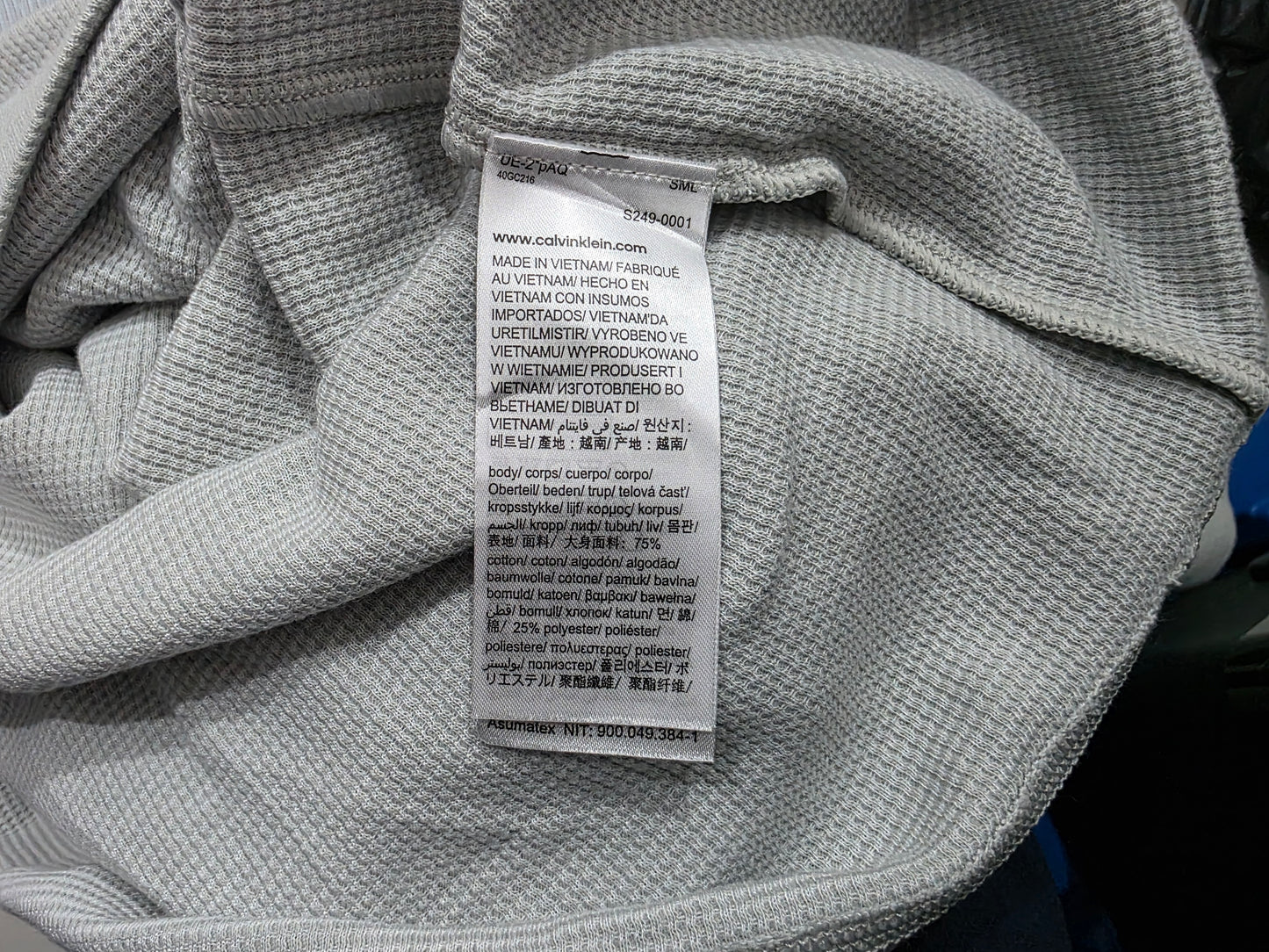 Playera Con Gorro Calvin Klein Mediana M Gris (NUEVO)