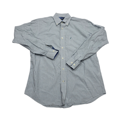 Camisa Nautica Mediana M Cuadro Aul Y Blanco (Usado)