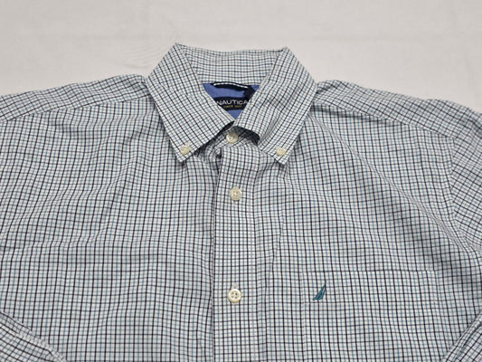 Camisa Nautica Mediana M Cuadro Aul Y Blanco (Usado)