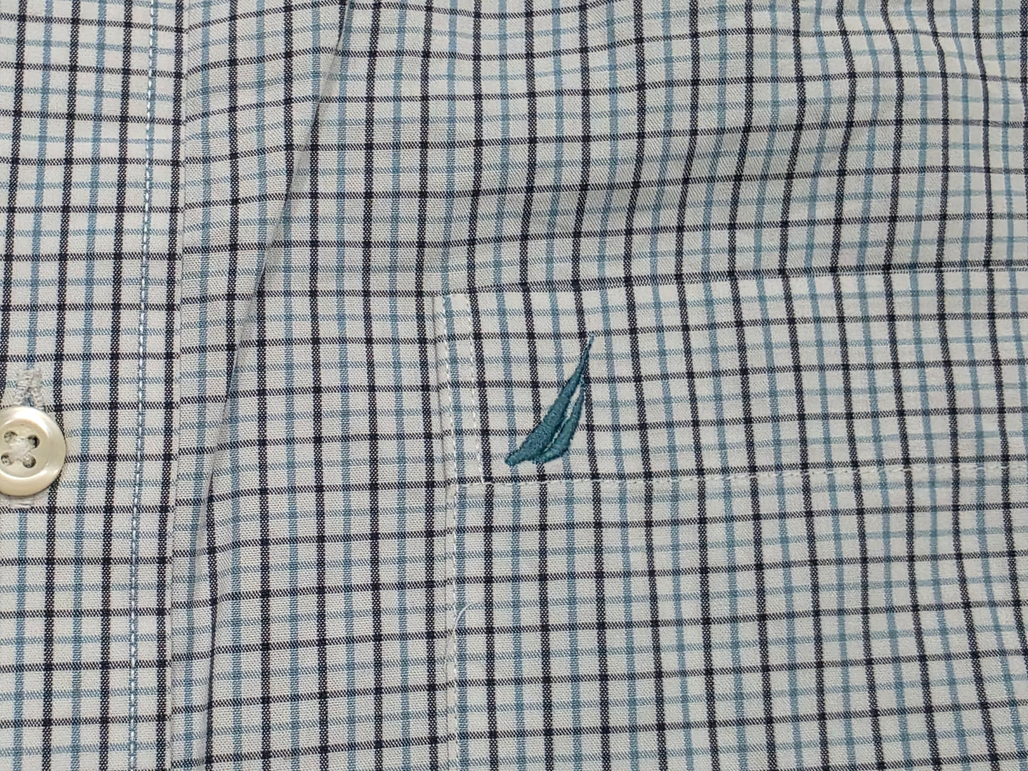 Camisa Nautica Mediana M Cuadro Aul Y Blanco (Usado)