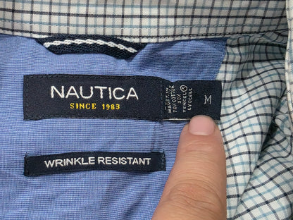 Camisa Nautica Mediana M Cuadro Aul Y Blanco (Usado)