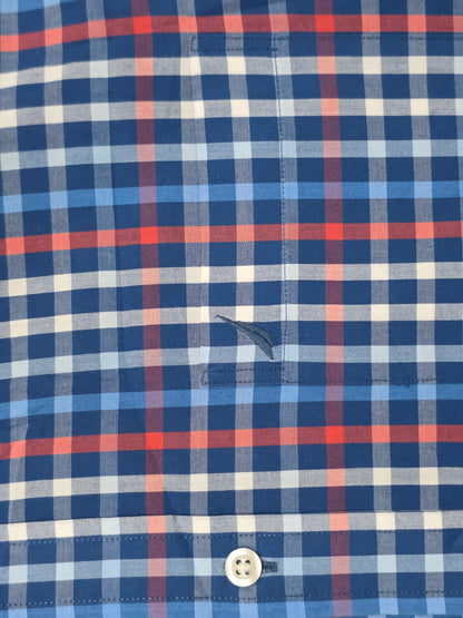 Camisa Manga Corta Nautica Mediana M Cuadro Azul (Usado)