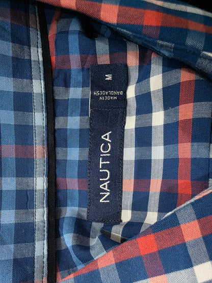 Camisa Manga Corta Nautica Mediana M Cuadro Azul (Usado)
