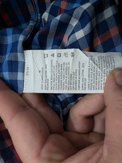 Camisa Manga Corta Nautica Mediana M Cuadro Azul (Usado)