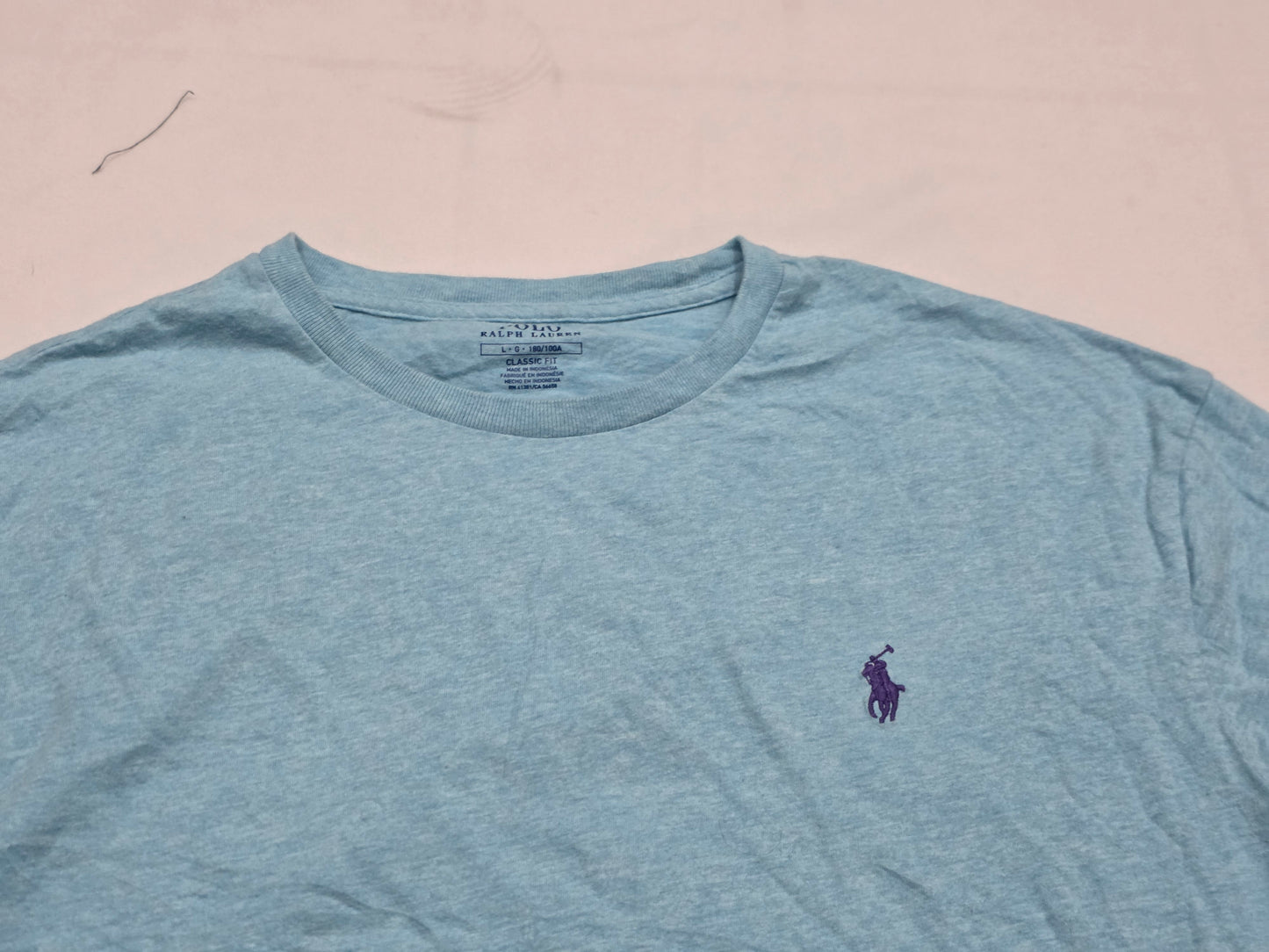 Playera Ralph Lauren Grande L Azul Pony Morado (Usado)