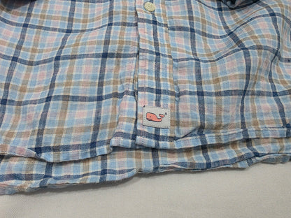 Camisa Lino Vineyard Vines Grande L Azul Rosa (Usado)