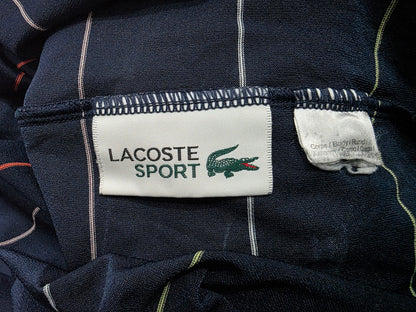 Playera Polo Sport Lacoste Grande L Azul Lineas (Usado)