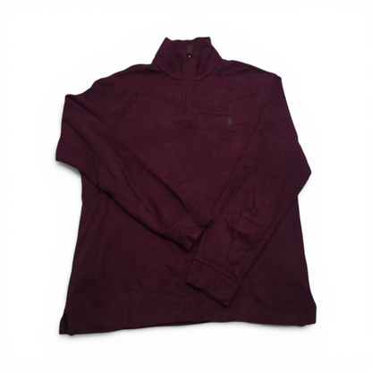 Sueter Ralph Lauren Grande L Vino Pony Verde Cierre Corto (Usado)