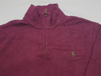 Sueter Ralph Lauren Grande L Vino Pony Verde Cierre Corto (Usado)