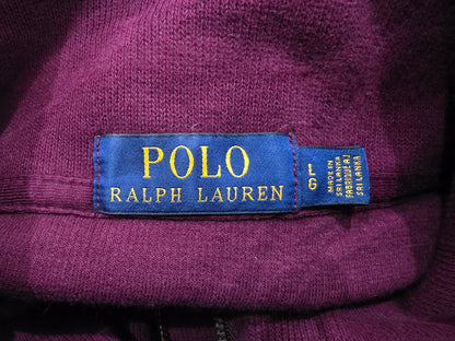 Sueter Ralph Lauren Grande L Vino Pony Verde Cierre Corto (Usado)