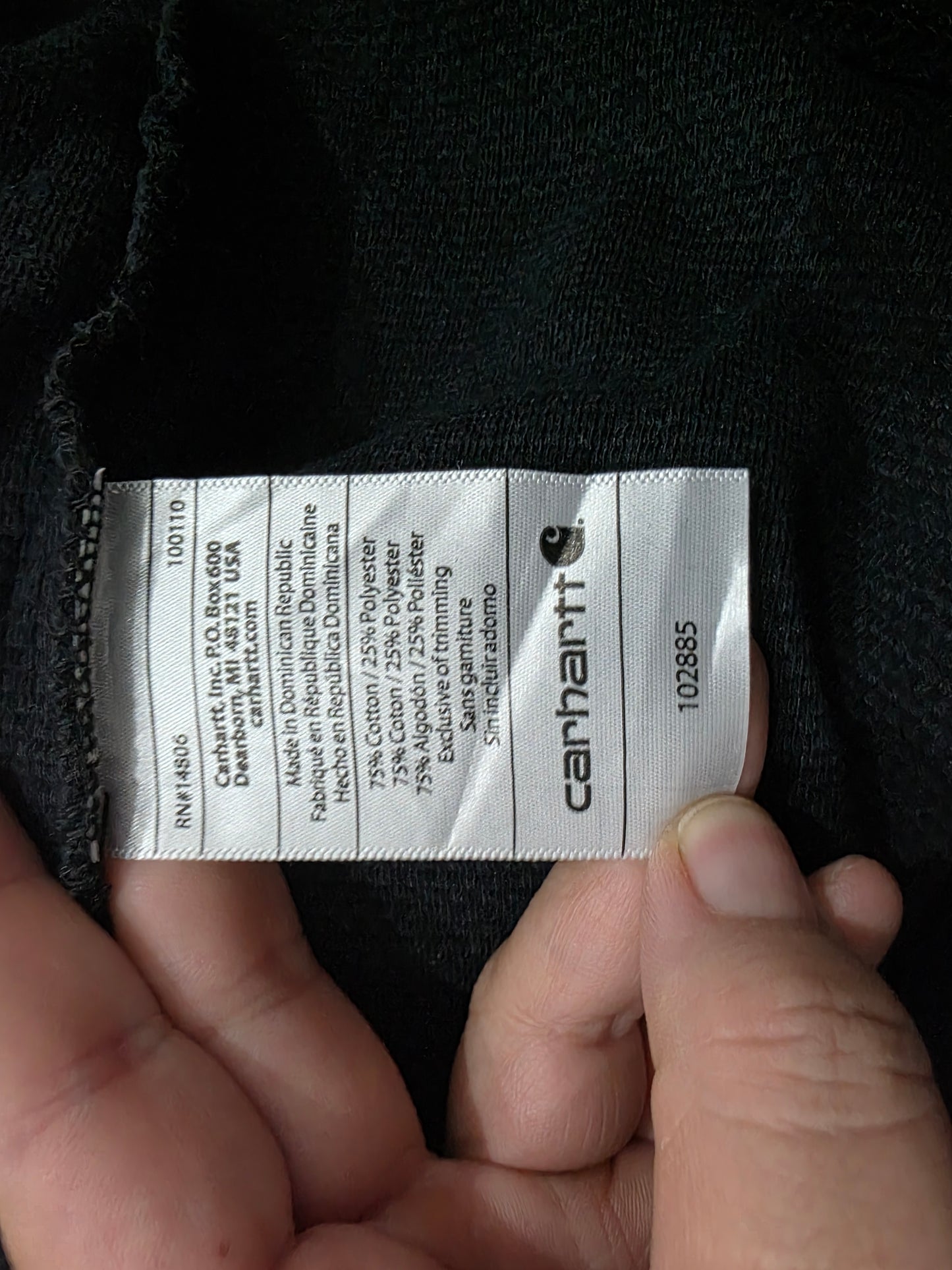 Playera Manga Larga Carhartt Grande L Relaxed Fit Negro (Usado)
