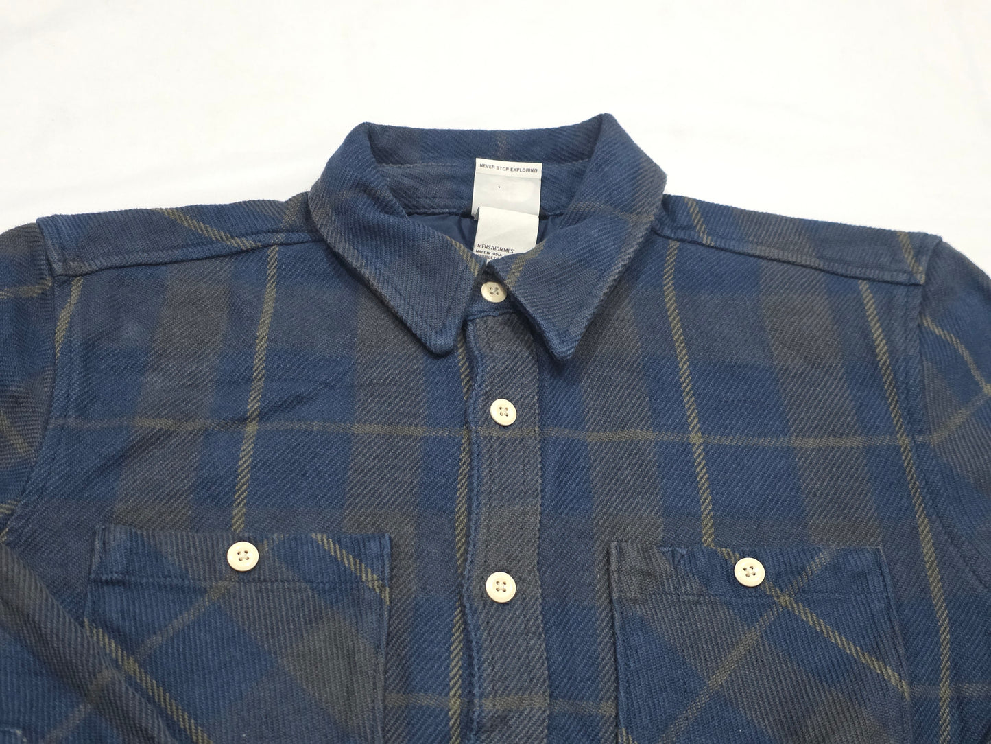 Camisa The North Face Grande L Gruesa Cuadro Azul Y Verde (Usado)