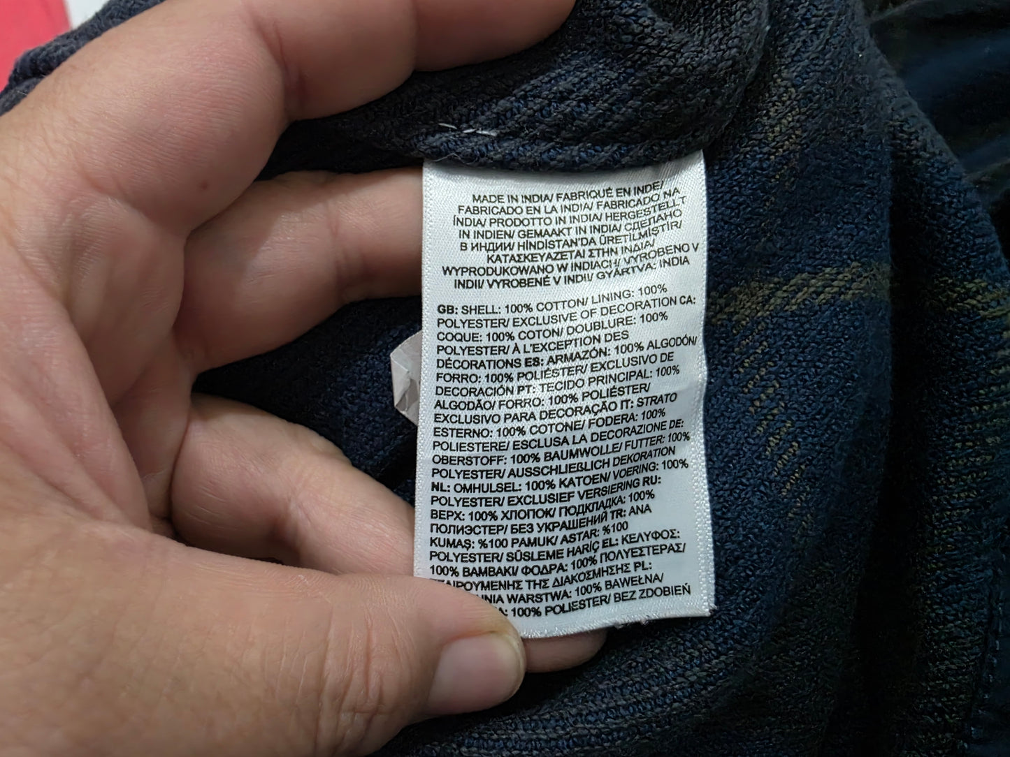 Camisa The North Face Grande L Gruesa Cuadro Azul Y Verde (Usado)