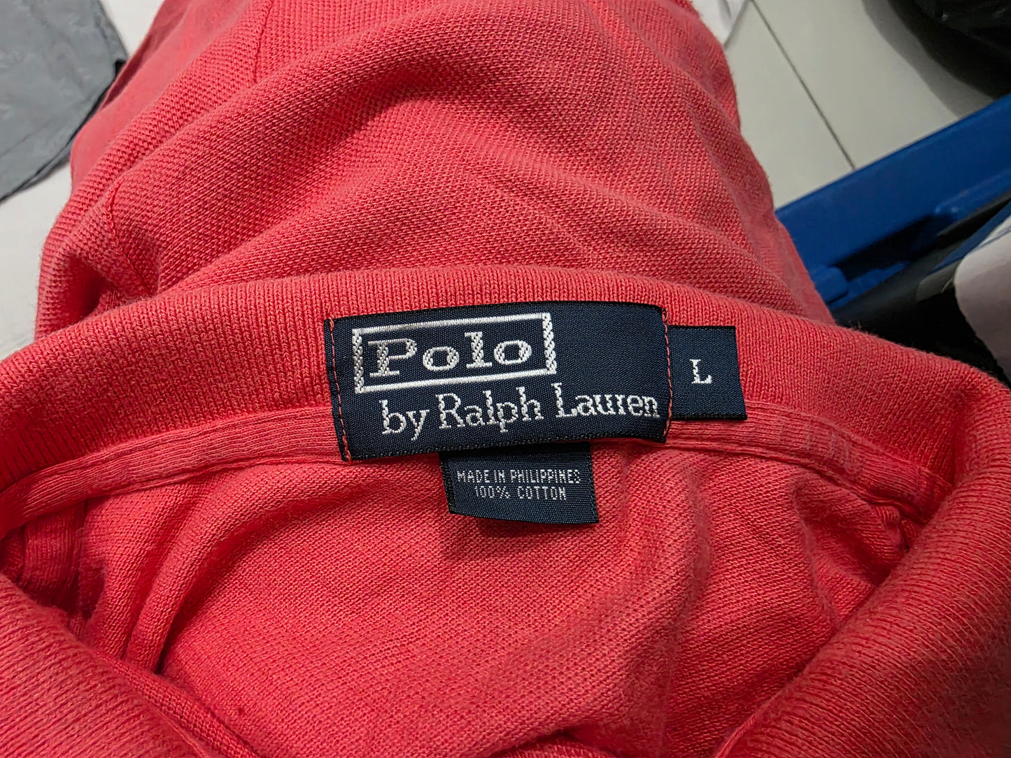 Playera Polo Ralph Lauren Grande L Coral Rojizo Pony Azul (Usado)