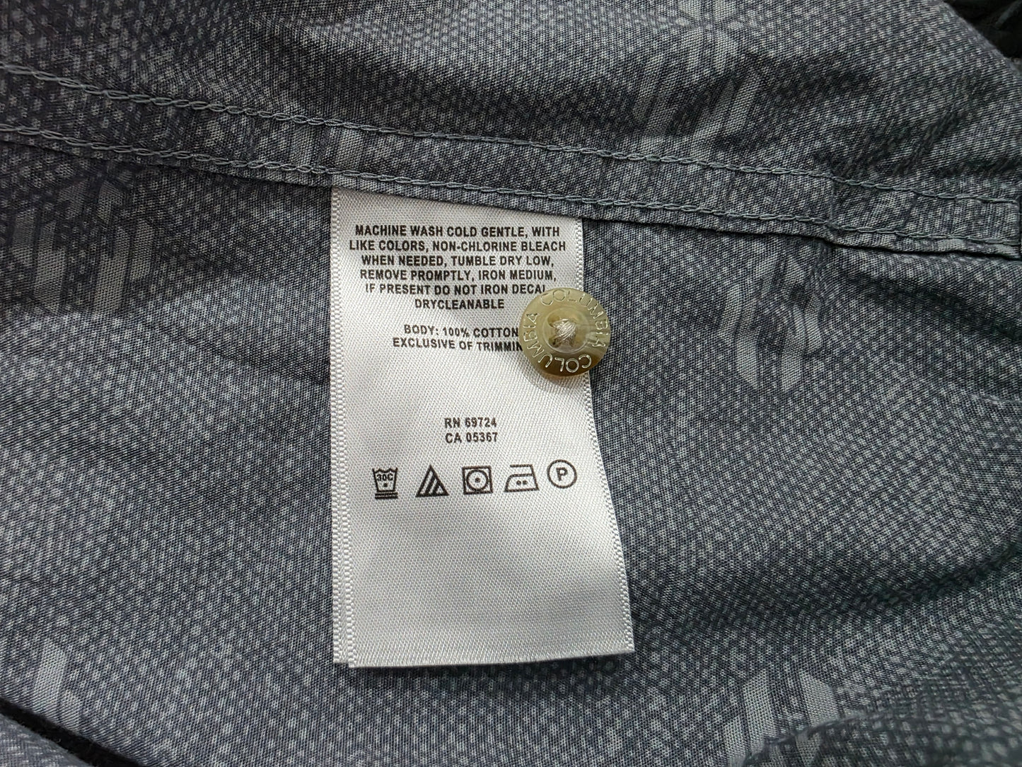 Camisa Manga Corta Columbia Grande L Gris (Usado)