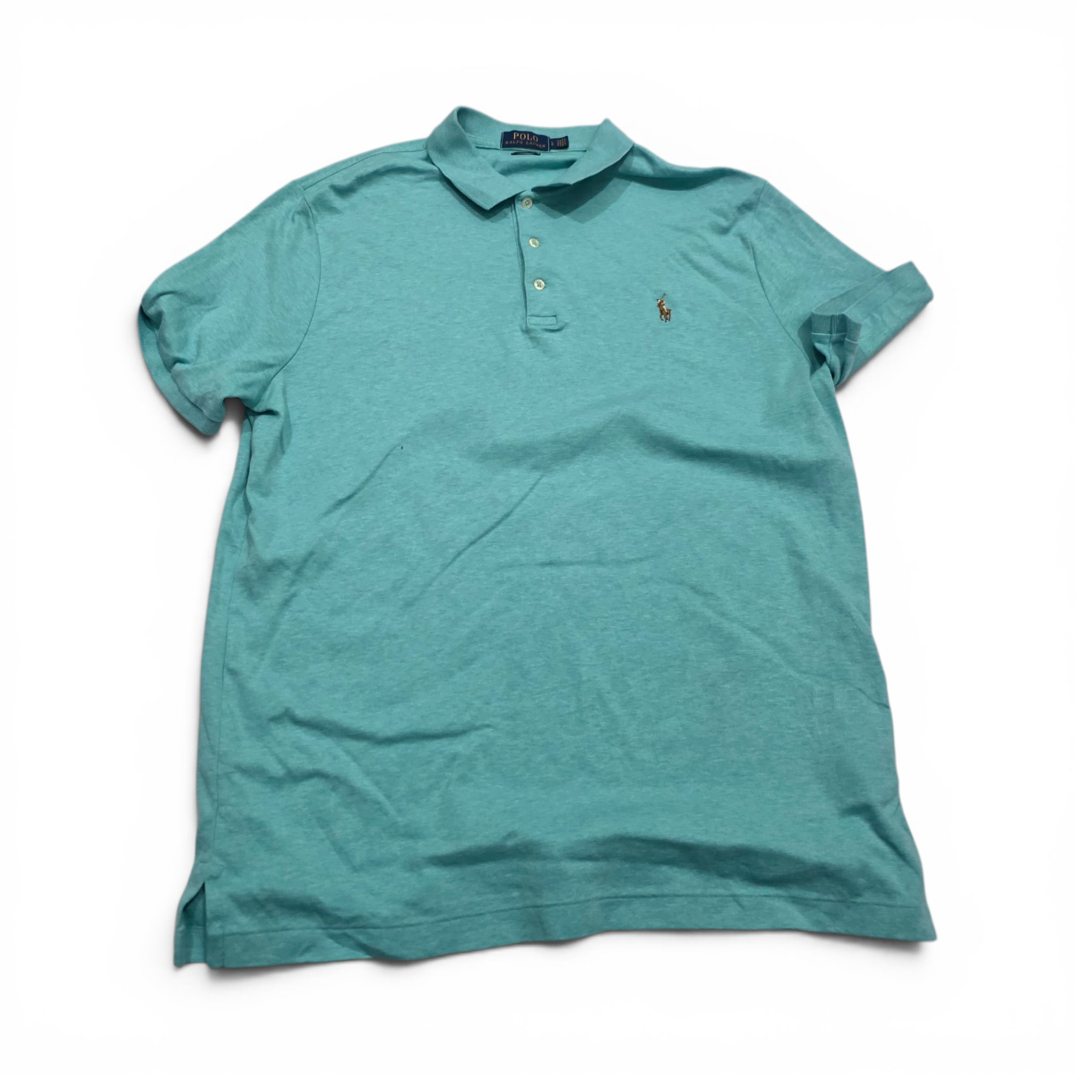 Playera Polo Ralph Lauren Grande L Azul Agua Classic Fit (Usado)
