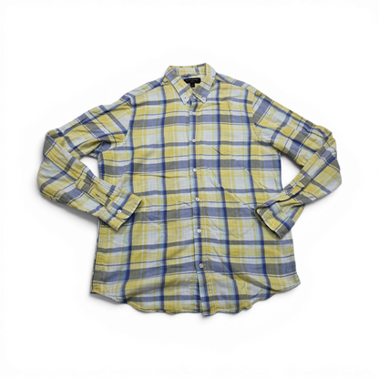 Camisa Banana Republic Grande L Cuadro Amarillo Azul (Usado)
