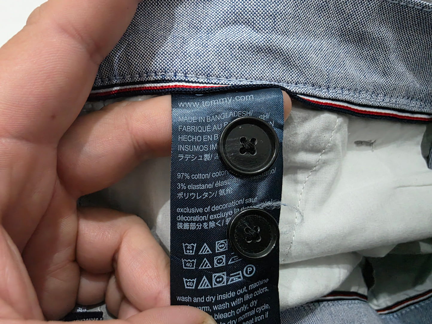 Bermuda Tommy Hilfiger Talla 32 Gris (Usado)