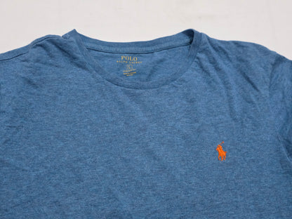 Playera Ralph Lauren Grande L Custom Fit Azul Pony Naranja (Usado)