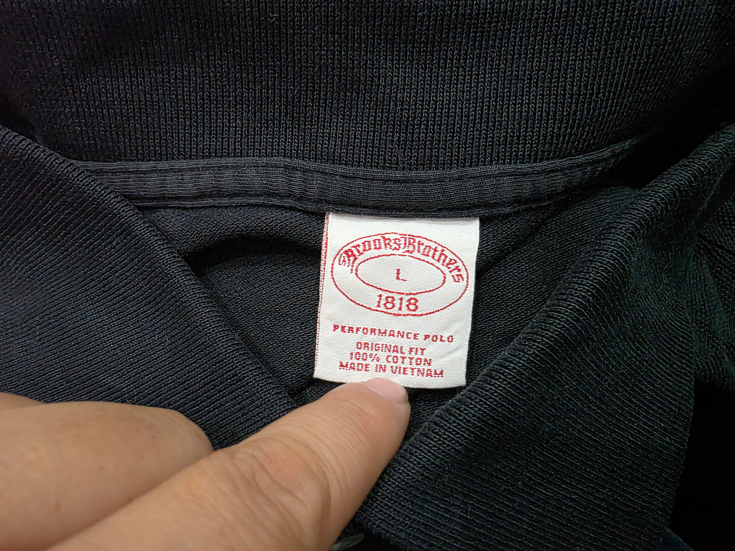 Playera Polo Brooks Brothers Grande L Negro (Usado)