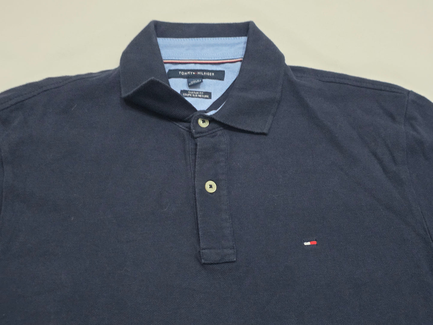 Playera Polo Tommy Hilfiger Mediana M Custom Fit Azul (Usado)